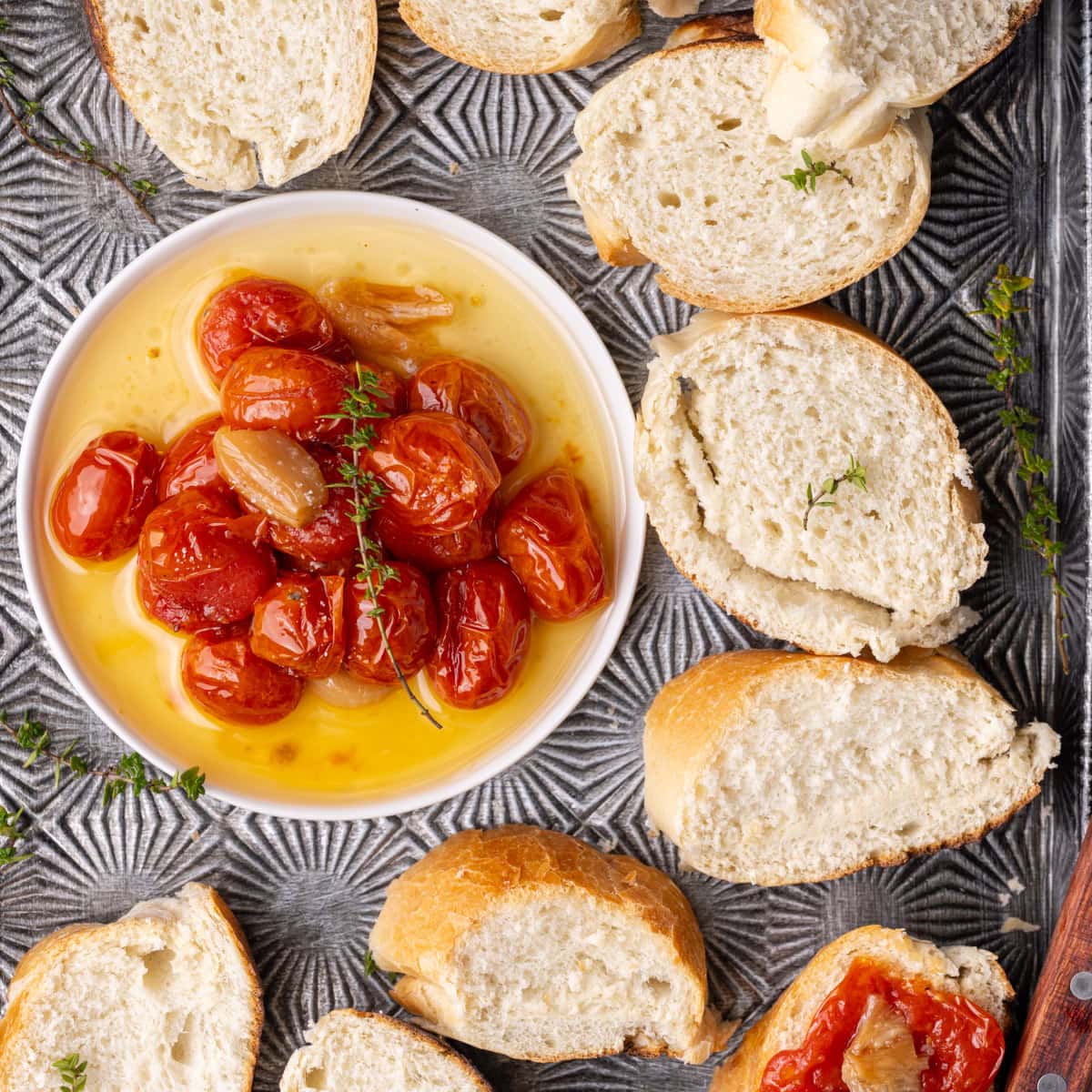 5-Ingredient Tomato Confit served with bread.