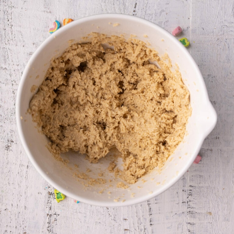 Cookie dough made with crushed up Lucky Charms cereal.