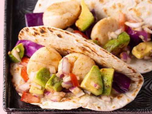 Air frying scallops for tacos