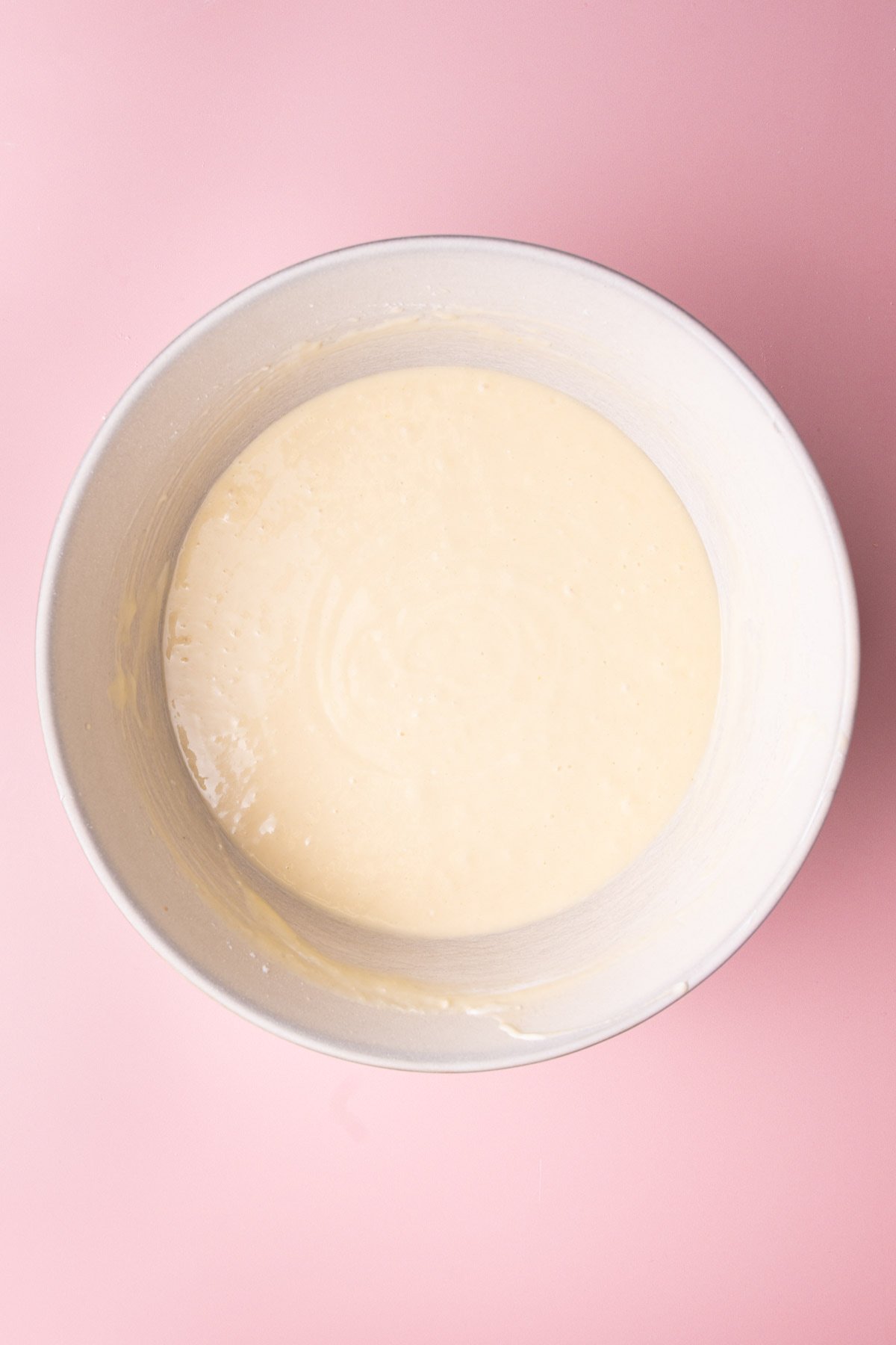 Box cake mix with sour cream and vanilla extract added to the batter.