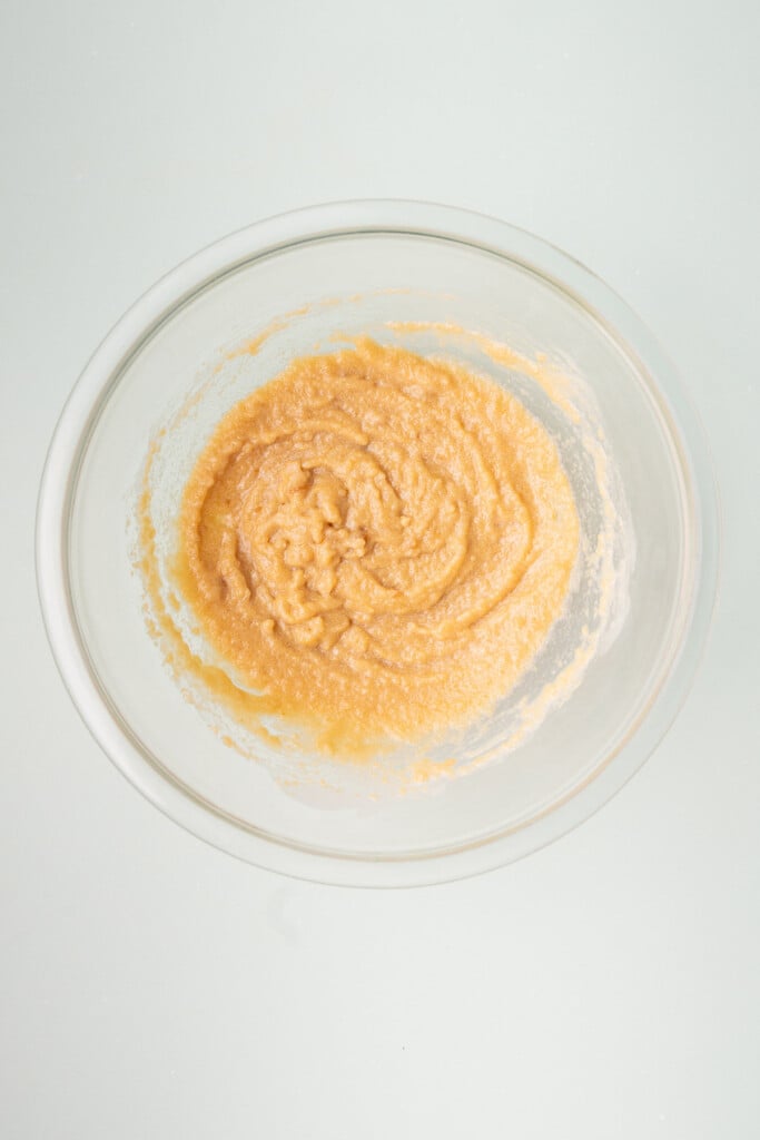 Light brown sugar whisked with melted unsalted butter. 