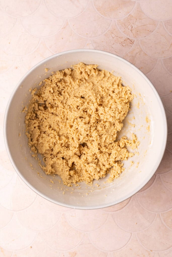 Brown sugar based chewy cookie dough before add-ins. 