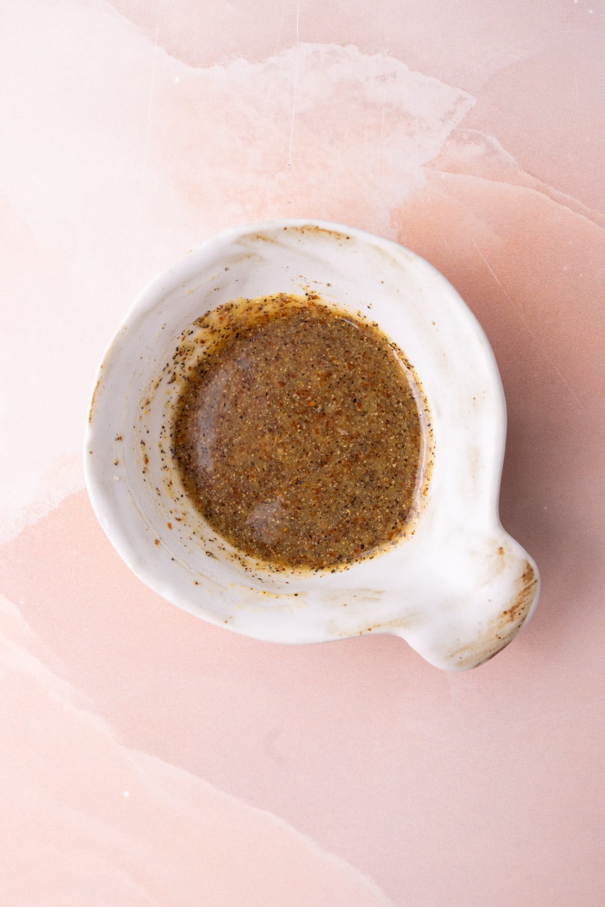 Quick salmon marinade made from Dijon mustard, honey, salt, and pepper.