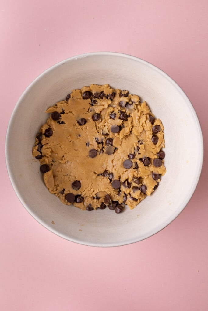 Chocolate chip cookie dough with no butter.