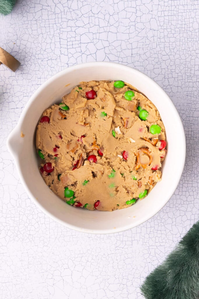 Kitchen Sink Christmas Cookie dough in a large mixing bowl.