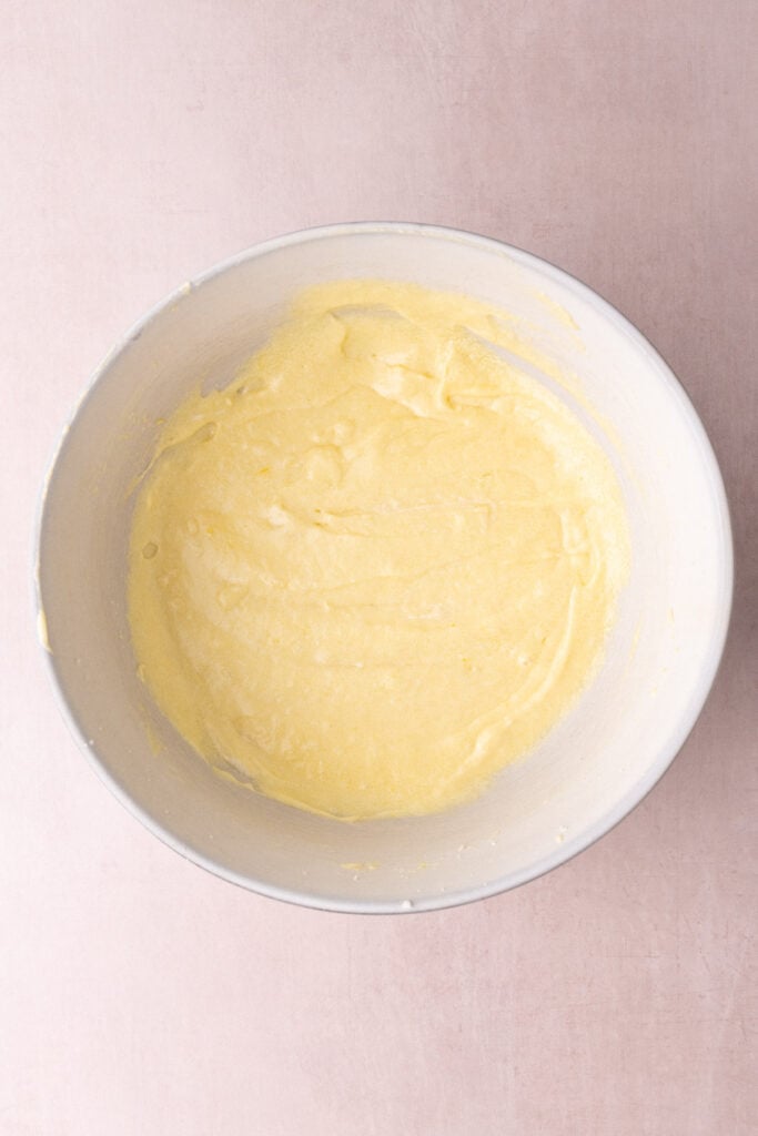 Sour cream folded into pound cake batter to make the cake extra moist.
