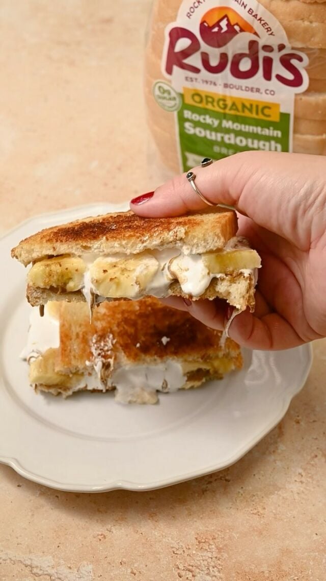 The perfect sandwich starts with @rudisbakery bread! This epic pan-fried banana fluffernutter features generous layers of peanut butter (or today I made it with Voyage Peanut-Free Spread), marshmallow fluff, and fresh banana sandwiched between two slices of Rudi’s Rocky Mountain Sourdough bread fried in butter until beautifully golden brown. #rudisbakerypartner Rudi’s Bakery makes products with premium quality ingredients. The Rocky Mountain Sourdough is organic, naturally vegan, Non-GMO, uses no artificial preservatives, and contains 0g sugar per serving. Grab the full recipe below and find Rudi’s products at your local Whole Foods! #rudisbakery #rudisrockymountainsourdough

 

Pan-Fried Banana Fluffernutter

-2 slices @rudisbakery Rocky Mountain Sourdough bread
-2 tablespoons butter
-¼ cup peanut butter or @voyagefoods Peanut-Free Spread
-¼ cup marshmallow fluff
-½ banana, sliced

Method

-Generously spread butter on one side of each slice of bread. Flip bread over so the buttered side is facing down.
-Spread on a layer of peanut butter (or seed spread), followed by a layer of fluff, and top with sliced banana. 
-Add the second slice of bread to the top with the buttered side up.
-Get a frying pan hot over medium heat, then place the sandwich in the center of the pan. Cook for 2-3 minutes on each side, until both sides are golden-brown. Slice and enjoy!