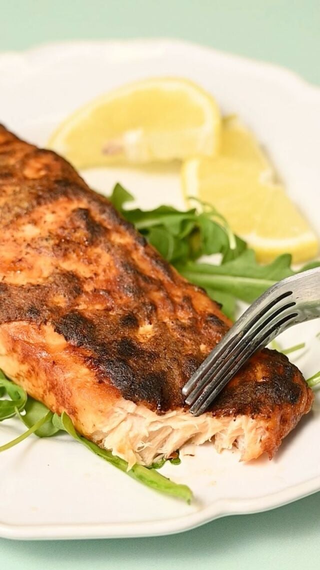 Learn how to cook salmon from frozen in the air fryer, and how to whip up a simple yet delicious marinade for a quick last minute dinner that’s got great flavor and the best textures. 

-10 ounces salmon 
-2 teaspoons lemon juice
-1 tablespoon Dijon mustard
-¼ teaspoon salt
-¼ teaspoon pepper

-Preheat your air fryer to 390°F.
-Place two portions of frozen salmon directly into your air fryer basket. If there is skin on your salmon, place it skin-side down. Air fry for 7-9 minutes to defrost the salmon.
-Meanwhile, in a small bowl, mix together the lemon juice, Dijon mustard, salt and pepper.
-After the salmon is defrosted, open your air fryer basket and brush the salmon with a generous amount of the quick marinade.
-Air fry again for an additional 7-9 minutes until the internal temperature of the salmon is at least 125°F.