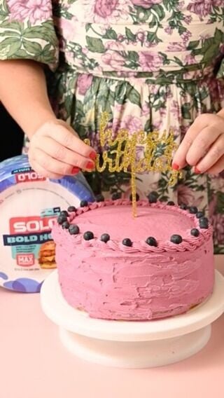 When hosting, little shortcuts can make the difference between stressing out and enjoying time with your guests! #ad SOLO® Bold Hold™ paper plates are heavy duty, soak-proof and cut-proof— the perfect party plate to minimize cleanup! They’re perfect for birthdays and can definitely hold up to even the most generous slices of layered cake. Plus, these new @solocup plates are recyclable*, BPI compostable**, sustainably sourced (Sustainable Forestry Initiative Certification), and PFAs free!  My other favorite birthday hosting shortcut? Start with your favorite boxed cake mix and add your own homemade touches. I used boxed lemon cake mix and added in fresh blueberries with homemade fresh blueberry buttercream to decorate and make it my own. Grab the recipe for blueberry buttercream below and check out @solocup new SOLO® Bold Hold™ paper plates! #SOLOBoldHold #SOLOCup

Blueberry Buttercream
🫐 1.5 cup fresh blueberries
🫐 juice of 1 lemon
🫐 1 cup (2 sticks) unsalted butter, softened
🫐 2 teaspoons vanilla extract
🫐 4.5 - 5 cups powdered sugar

Method
🫐 Add the blueberries and lemon juice to a small pot over medium heat and simmer until they burst. Strain through a sieve and push down with a rubber spatula to extract as much juice as possible. Discard the blueberry skins. 
🫐 In a large bowl, use a hand mixer on high to combine the strained blueberry juice, softened, butter, vanilla extract, and 4 cups of powdered sugar until well combined. 
🫐 Then, with the hand mixer on, slowly add more powdered sugar, until desired consistency is achieved. 

* Check locally, not recycled in all communities.
** Compostable only in a commercial composting facility, which may not exist in your area. Not suitable for backyard composting.