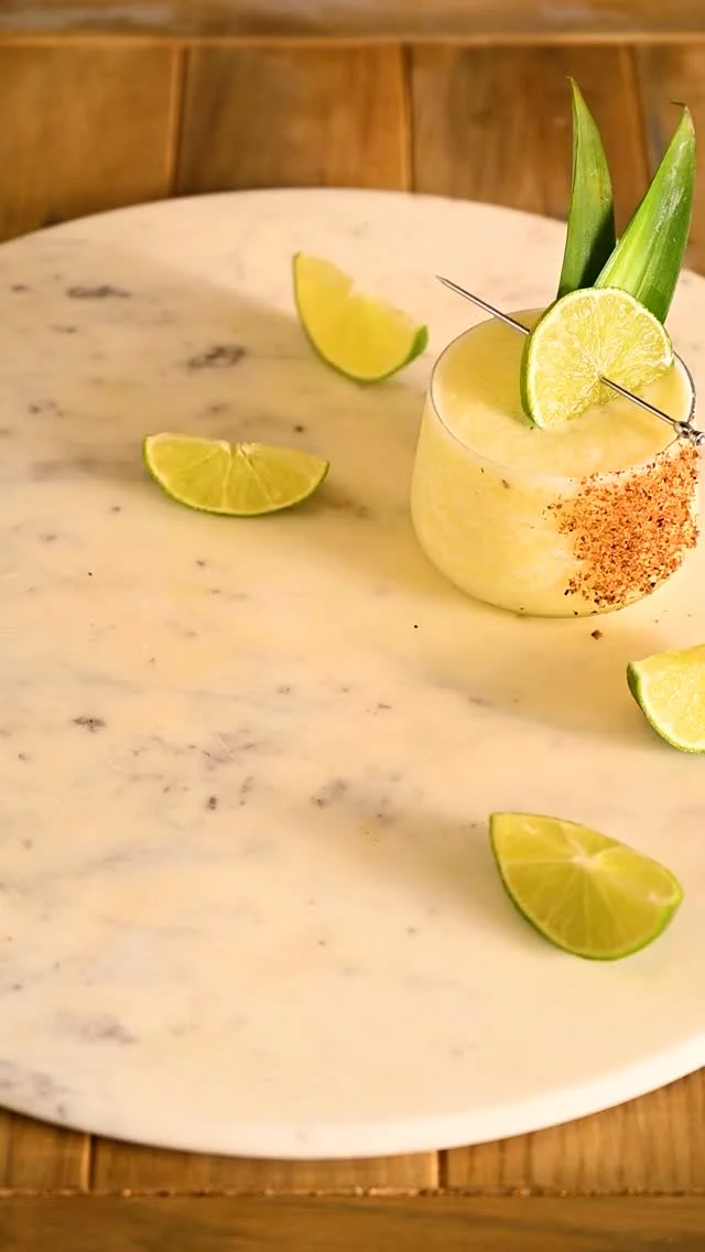 This Frozen Pineapple Coconut Margarita uses fresh pineapple, sweet cream of coconut, and lime to transport you to the tropics!

Batch Frozen Pineapple Coconut Margarita
-4 cups ice
-1 cup fresh pineapple, chopped
-2 ounces lime juice (juice from 2 limes)
-1 ounce agave nectar
-5 ounces blanco tequila
-4 ounces cream of coconut

-Add the ice, pineapple, lime juice, agave, tequila, and cream of coconut to a blender.
-Blend on high until smooth—about 2 minutes. Make sure there are no large ice chunks or pineapple chunks left behind.
-Serve immediately and garnish with extra lime. Enjoy!