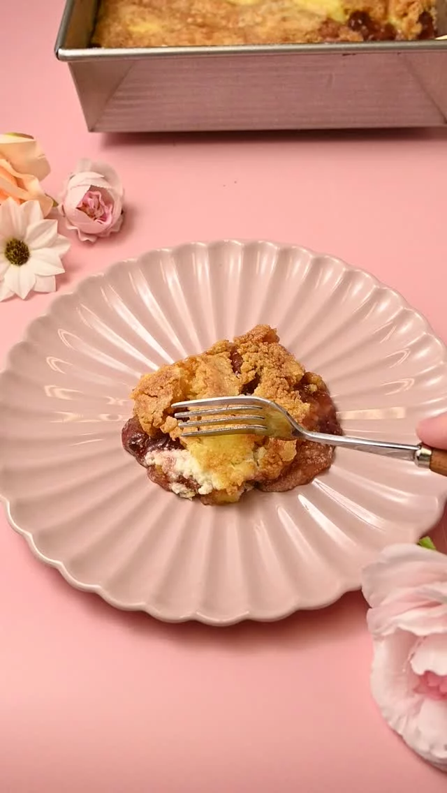 If you want a dessert with a lot of bright, decadent flavor without all the fuss, this Strawberry Cheesecake Dump Cake is for you. Only 4 ingredients and 10 minutes of hands-on time required. No mixing, no cleanup. Just juicy, tangy, creamy, deliciousness!

4-Ingredient Strawberry Cheesecake Dump Cake

-2 (21-oz) cans strawberry pie filling
-1 (8-oz) block cream cheese
-1 (15.25-oz) box yellow cake mix
-¾ cup unsalted butter (+ more for greasing pan)

-Preheat the oven to 350°F and grease a 9×13-inch casserole dish with butter (preferred) or nonstick spray.
-Add the strawberry filling to the dish and use a spatula to spread the fruit filling out in an even layer in the dish.
-Slice the cream cheese into small squares and add them sporadically on top of strawberry pie filling, leaving some space in between each dollop. Push them lightly into the filling, so just the top of the cream cheese is sticking out.
-Add the dry boxed yellow cake mix (as is) on top of the cream cheese in a thin, even layer.
-In a Pyrex measuring cup or other microwave-safe dish, melt the butter in the microwave in 20-second intervals, stirring in between until completely liquefied. -Then, pour the butter over the cake mix, doing your best to completely cover the dry mixture. If need be, tilt the dish back and forth to spread the butter out over top.
-Bake at 350°F for 45-55 minutes until the top cake layer is firm. Serve warm.

Comment "inbox" to get recipe sent to your DM's https://marleysmenu.com/4-ingredient-strawberry-cheesecake-dump-cake/