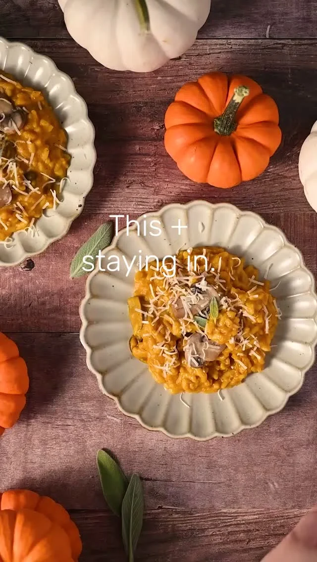 This Pumpkin and Mushroom Risotto is perfectly creamy, balancing sweetness of pumpkin with earthy mushrooms and savory flavors.

-1 tablespoon olive oil
-3 cloves garlic (minced)
-1 large shallot (diced)
-8 ounces Baby Bella mushrooms (sliced)
-½ teaspoon salt
-½ teaspoon black pepper
-1 cup Arborio rice
-2 ½ cups vegetable broth
-1 (15-oz) can pumpkin puree 
-1 (13.66-oz) can coconut milk
-3 tablespoons Parmesan cheese 

-In a large saucepan over medium heat, sauté the garlic, shallot and baby Bella mushrooms in olive oil with salt and pepper until the juice from the mushrooms evaporates (about 5 minutes).
-Add the rice and give it a couple of stirs to combine it with the sauteed veggies.
-Add ¾ cup of vegetable broth over medium heat and stir continuously until all the liquid is absorbed by the rice. Then, add another ¾ of broth and repeat. Once the liquid is absorbed, repeat this step for a third time with the remainder of the vegetable broth. At this point, your rice should be al dente.
-Fold in the pumpkin puree and pour in the coconut milk. Stir until creamy and smooth.
-Continue to heat and stir until the rice is fluffy and tender, and about half of the liquid has evaporated (about 8-10 minutes).
-Remove from heat and stir in your grated Parmesan cheese. Serve hot and enjoy (option to garnish with extra Parmesan and a fresh herb like sage or basil).

Comment "inbox" to get recipe link https://marleysmenu.com/creamy-pumpkin-and-mushroom-risotto/